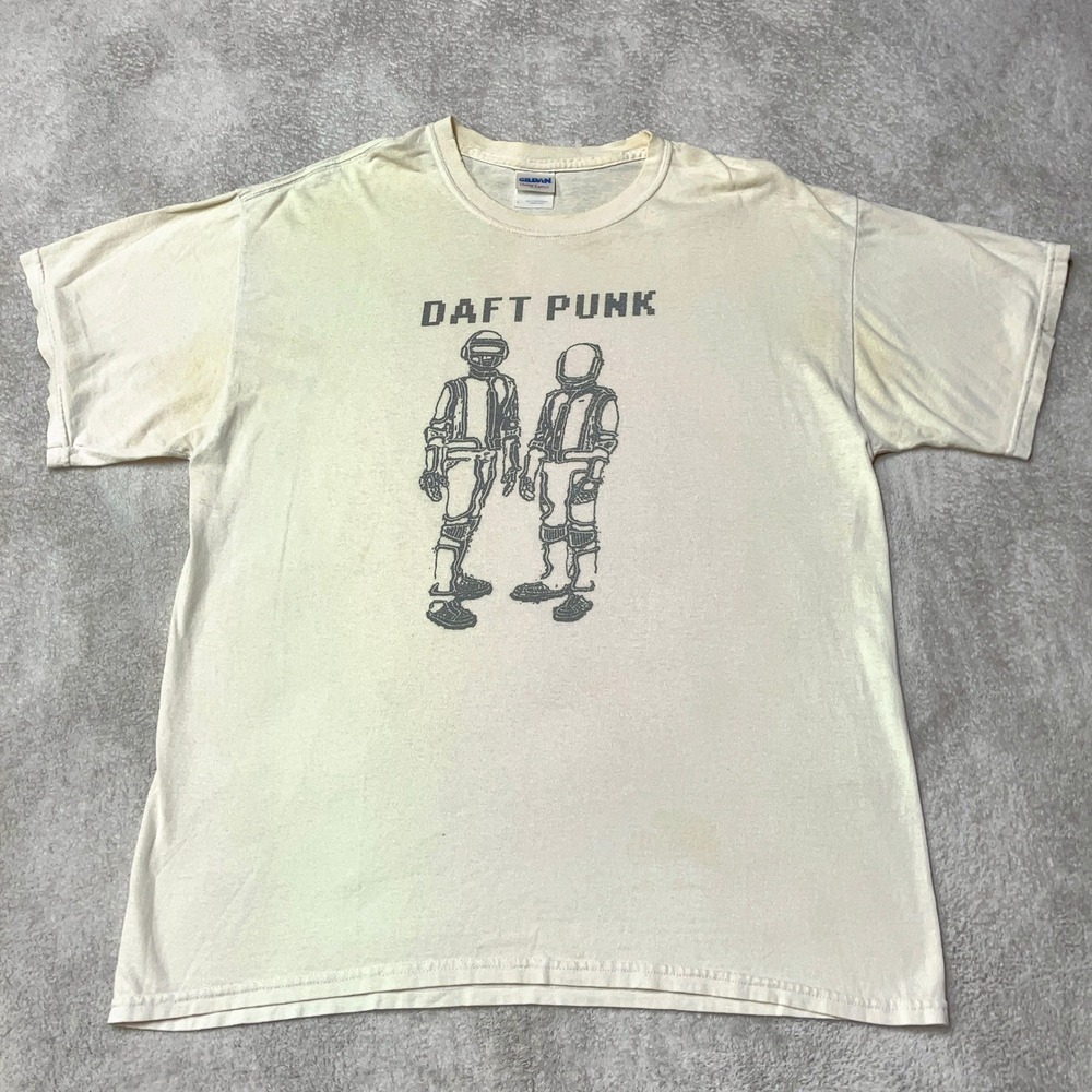 Rare Vintage 2000s Daft Punk T-Shirt EDM Band Tee Robots Graphic Mens Large